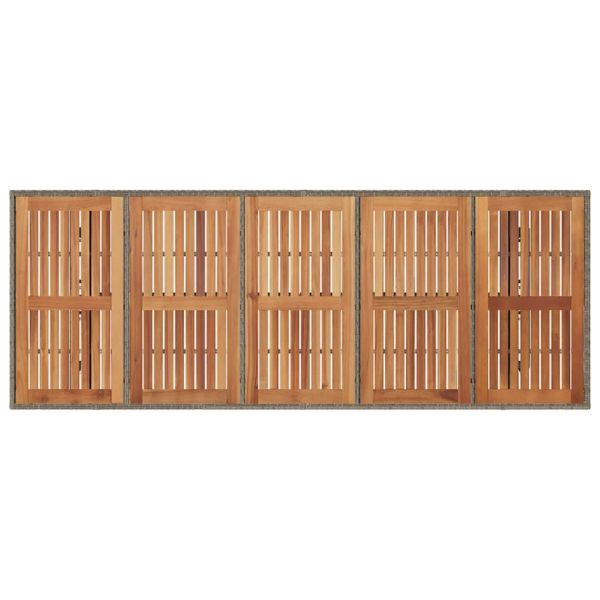 Комплект за хранене в градината 9 pcs Сив и кафяв полиратан