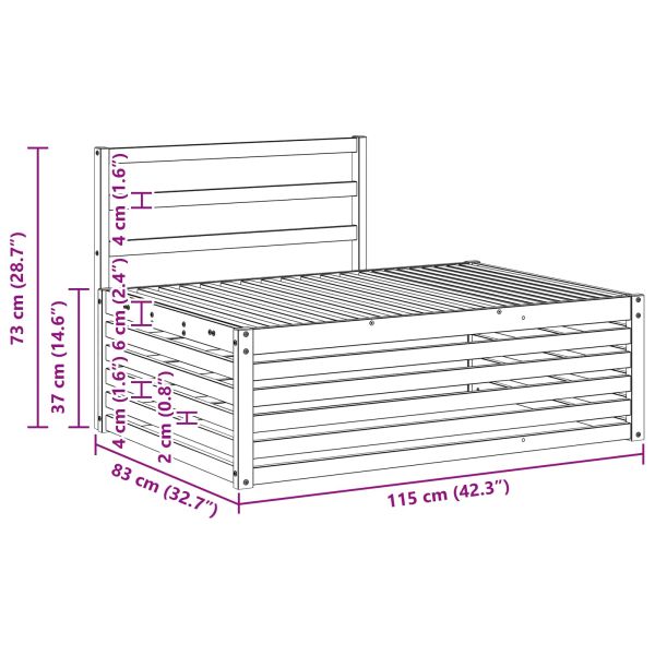 Комплект дивани за открито 2 Брой Естествен 203,5 x 83 x 73 см