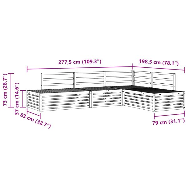 Комплект дивани за открито 4 Брой Естествен
