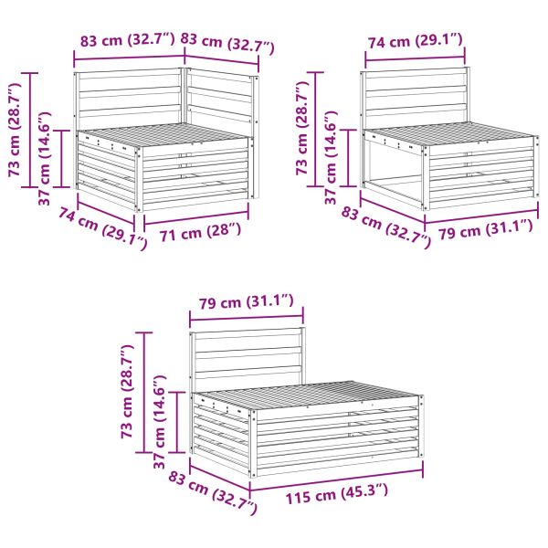 Комплект дивани за открито 6 Брой Естествен