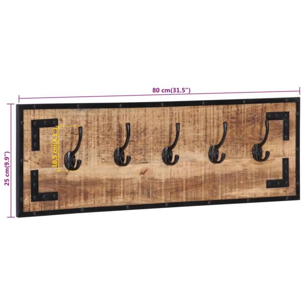 Закачалки 2 бр 80x8x25 см грубо мангово дърво масив