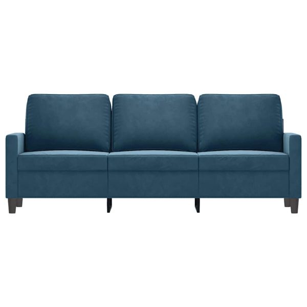 3-местен диван, син, 180 см, кадифе