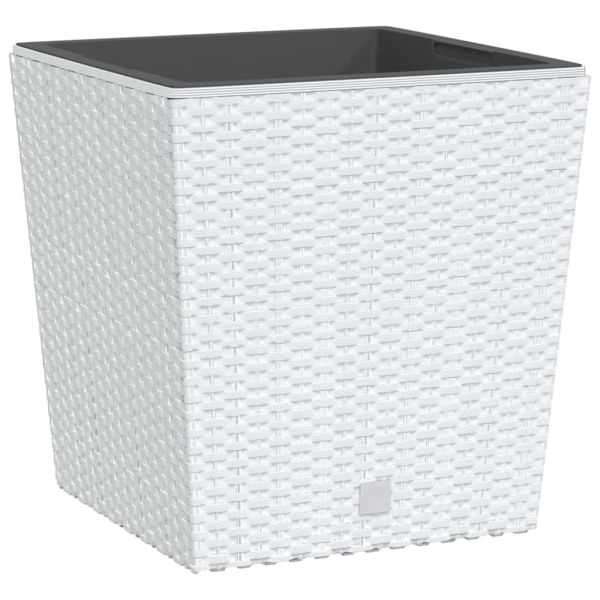 Саксия с подвижна вложка бяла 21/32 л PP ратан