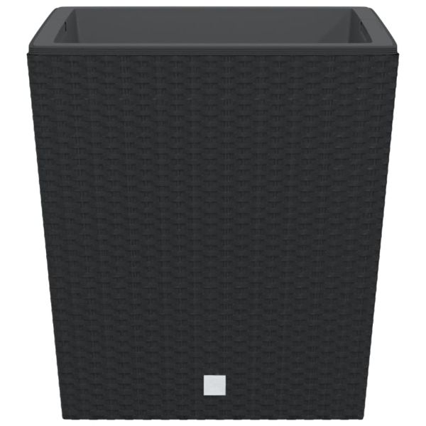 Саксия с подвижна вложка антрацит 37/64 л PP ратан