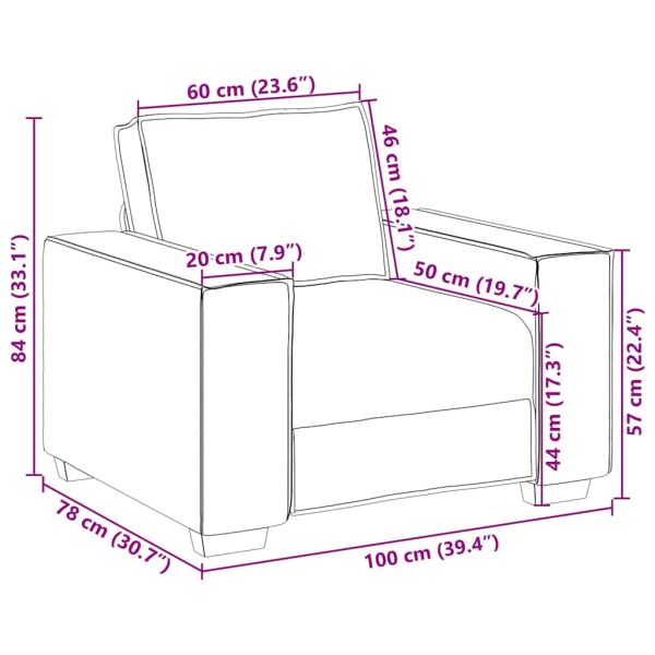 Диван-фотьойл, ленен, 100x78x84 см
