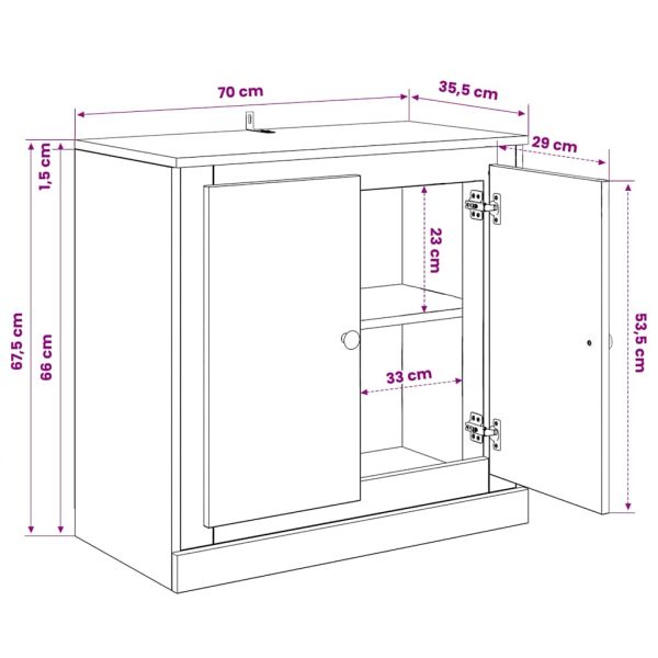 Сайдборди, 3 бр, сонома дъб,инженерно дърво