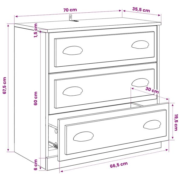 Сайдборди, 3 бр, бетонно сиви, инженерно дърво