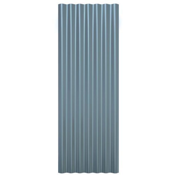 Покривни панели 12 бр поцинкована стомана сиви 100х36 см