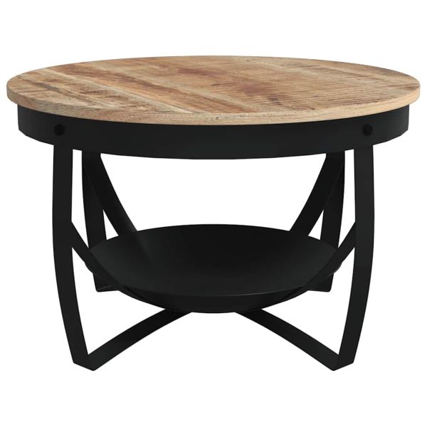 Маса за кафе, Ø68x43 см, грубо мангово дърво