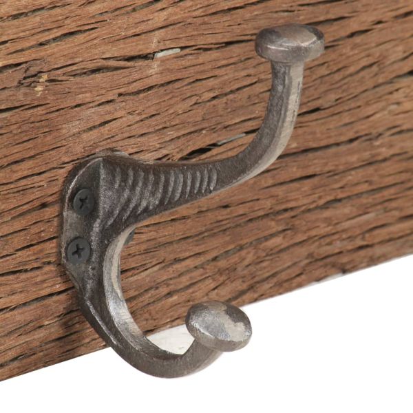 Закачалка с 5 куки, 100x2,5x15 см, регенерирано дърво масив