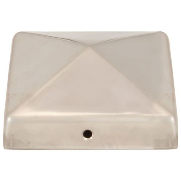 Пирамидни капаци за оградни стълбове 6 бр инокс 81x81 мм