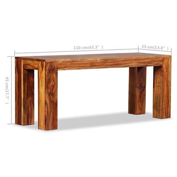 Пейка, акациева дървесина масив, 110х35х45 см