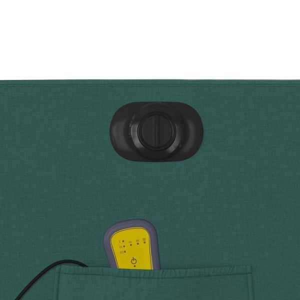 Електрически масажен наклоняем стол, тъмнозелен, текстил