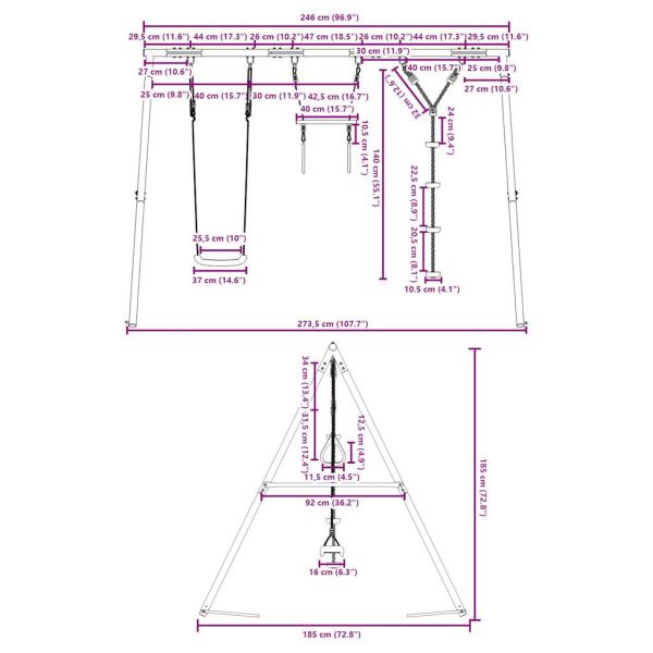 Външен комплект с люлка седалка, трапец и люлка с дискове