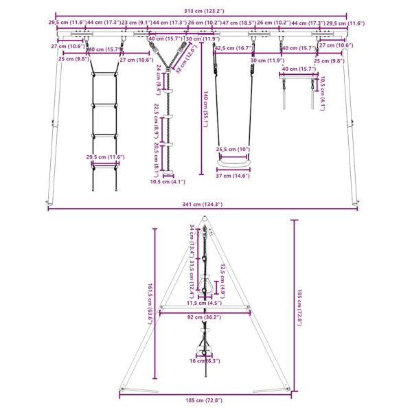 Външен комплект с люлка седалка, трапец, стълба и люлка дискове