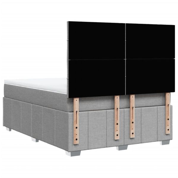 Боксспринг легло с матрак, светлосиво, 140x190 см плат