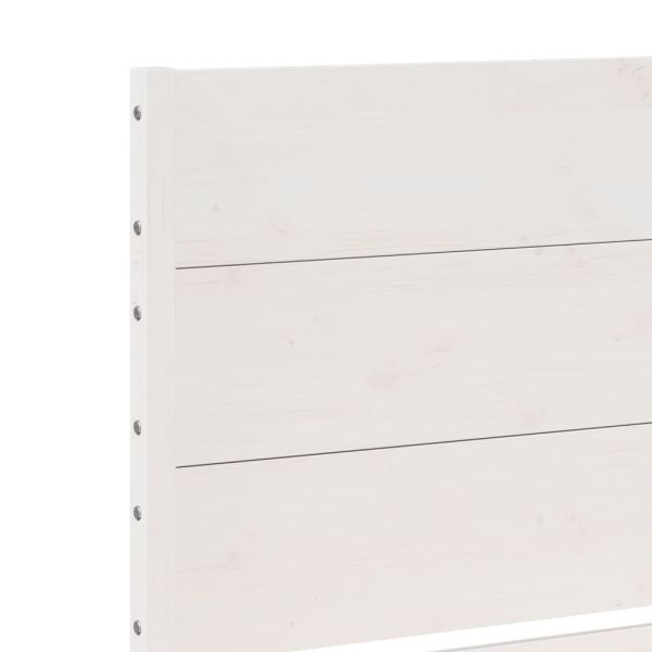 Рамка за легло без матрак, бял, 180x220 см, масивна дървесина