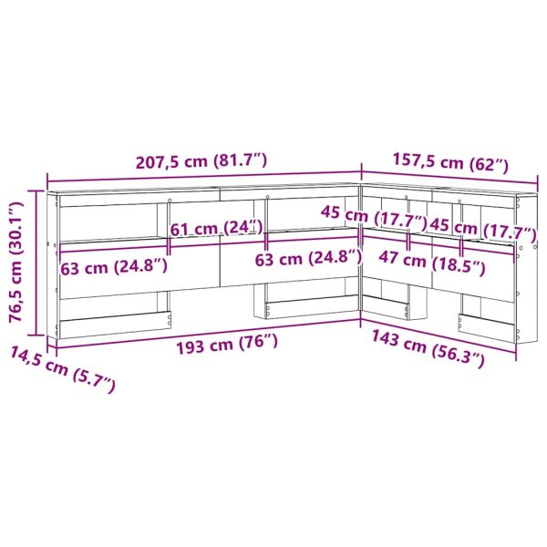 Табла за съхранение с рафт с таблото Дъб 140 cm Инженерно дърво