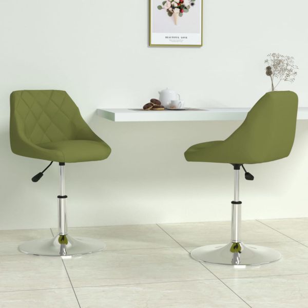 Въртящи се трапезни столове, 2 бр, светлозелени, кадифе
