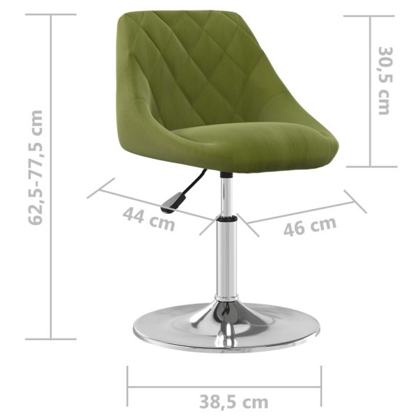 Въртящи се трапезни столове, 2 бр, светлозелени, кадифе