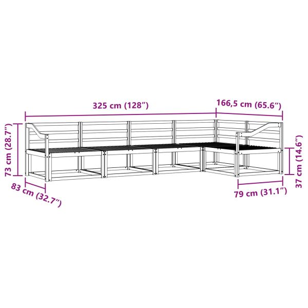 Комплект дивани за открито 5 pcs Натурално