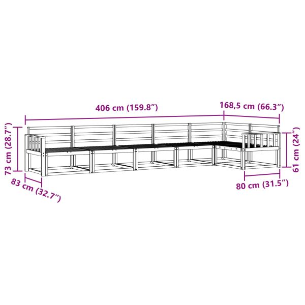 Комплект дивани за открито 6 pcs Натурално