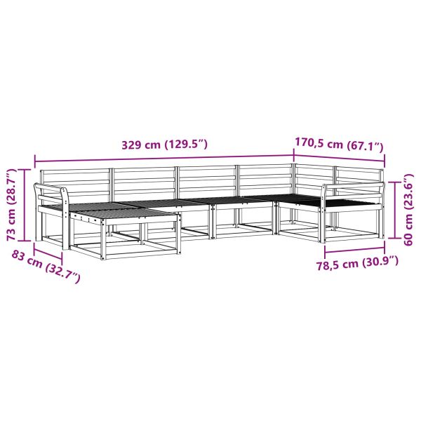 Комплект дивани за открито 6 pcs Натурално