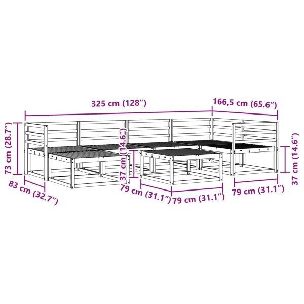 Комплект дивани за открито 7 pcs Естествен