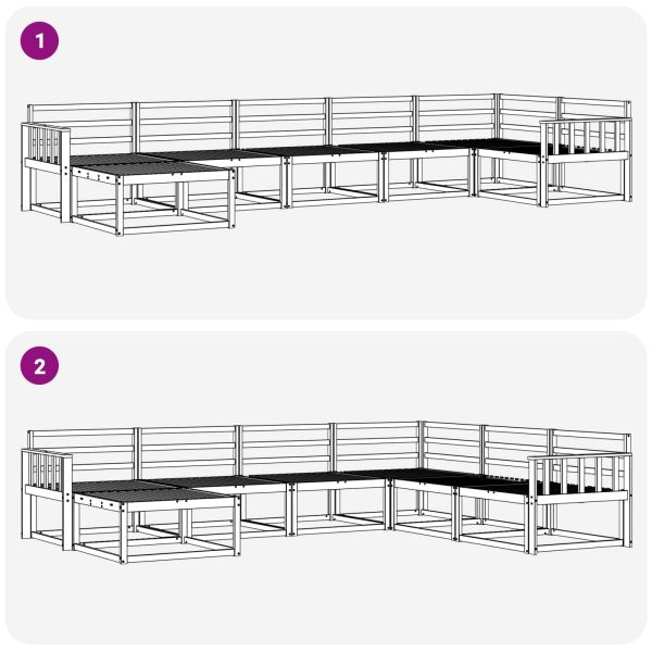 Комплект дивани за открито 7 pcs Естествен
