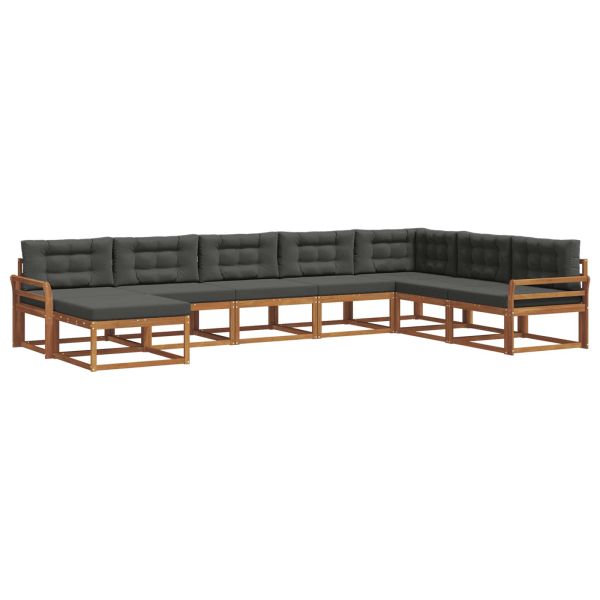 Комплект дивани за открито 8 pcs Натурален и Антрацит