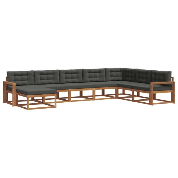 Комплект дивани за открито 8 pcs Натурален и Антрацит