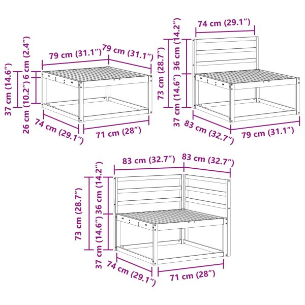 Комплект дивани за открито 8 pcs Естествен