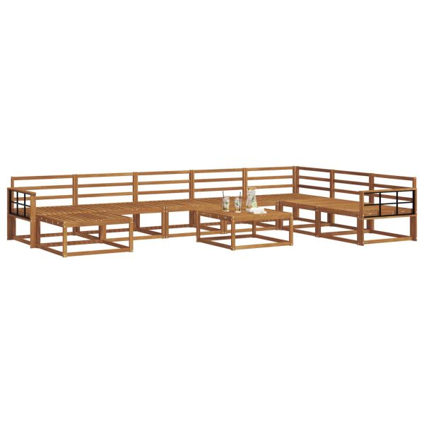 Комплект дивани за открито 9 pcs Естествен