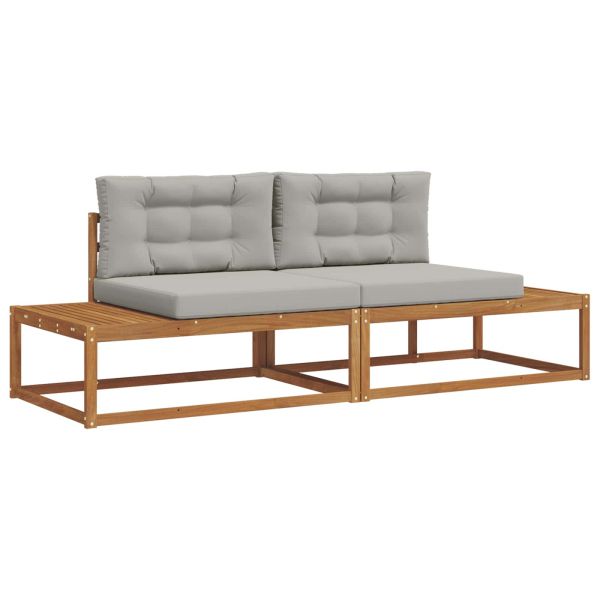 Комплект дивани за открито 2 Брой Естествено и светло сиво