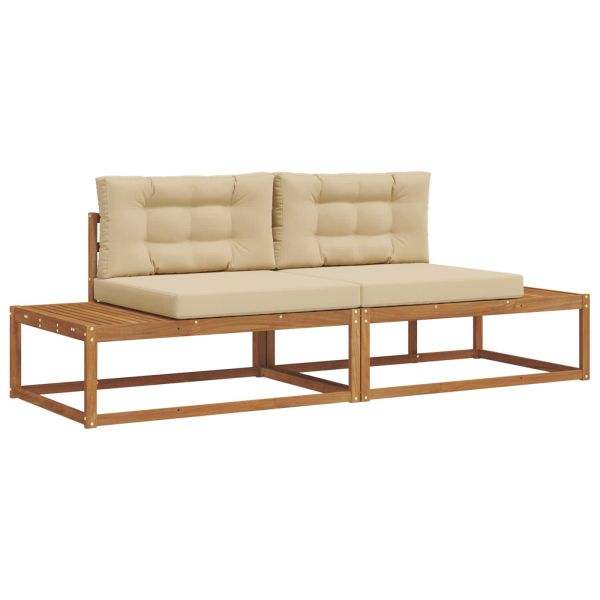 Комплект дивани за открито 2 Брой Натурален и Бежов