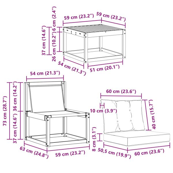 Комплект дивани за открито 8 pcs Натурален и Бежов