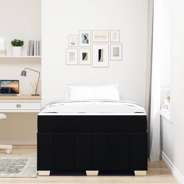 Рамка за легло с матрак Черно 120 x 200 cm текстил