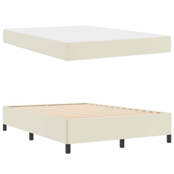 Рамка за легло с матрак Крем 140 x 200 cm текстил