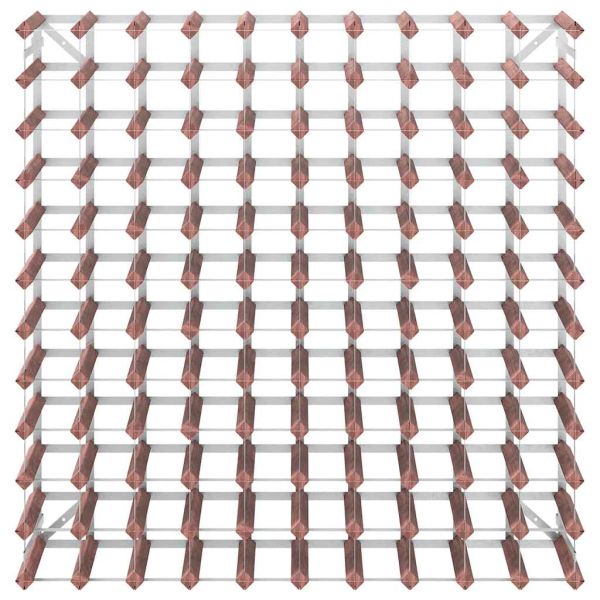 Стойка за вино за 120 бутилки, кафява, бор масив