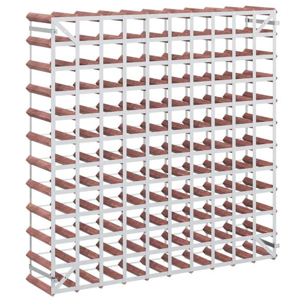 Стойка за вино за 120 бутилки, кафява, бор масив