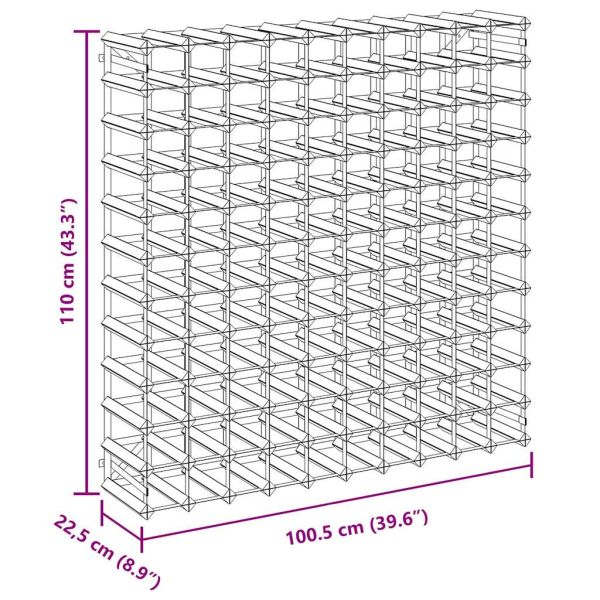 Стойка за вино за 120 бутилки, кафява, бор масив