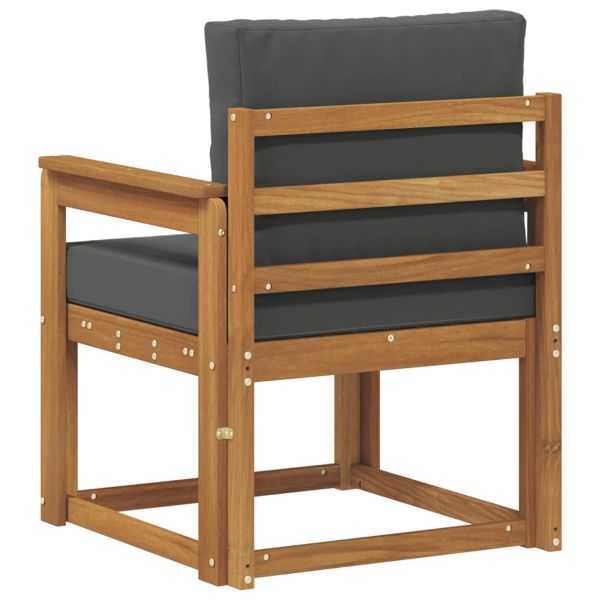 Външен диван Солидно акациево дърво и полиестер Естествен