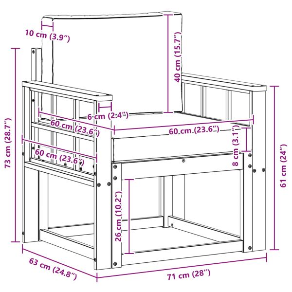 Външен диван Солидно акациево дърво и полиестер Естествен