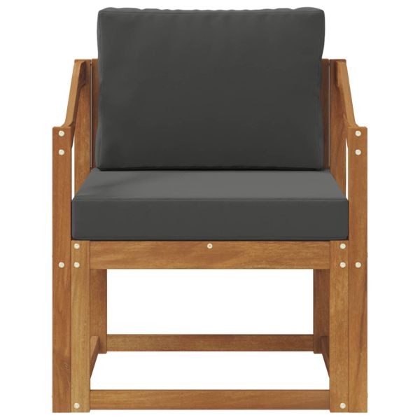 Външен диван Солидно акациево дърво и полиестер Естествен