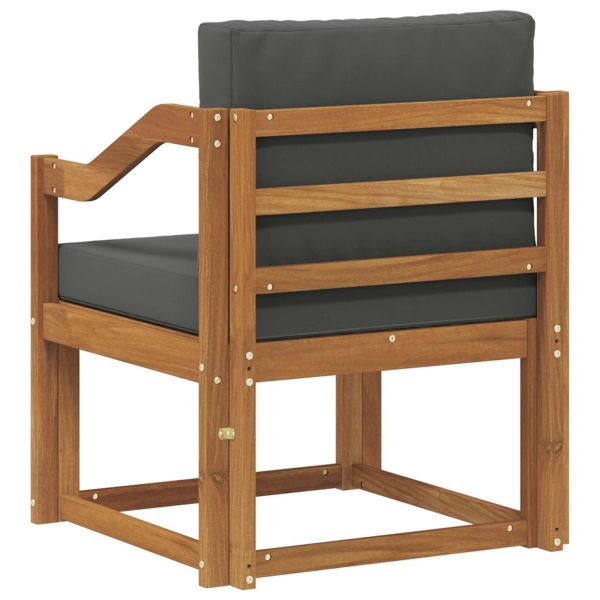 Външен диван Солидно акациево дърво и полиестер Естествен