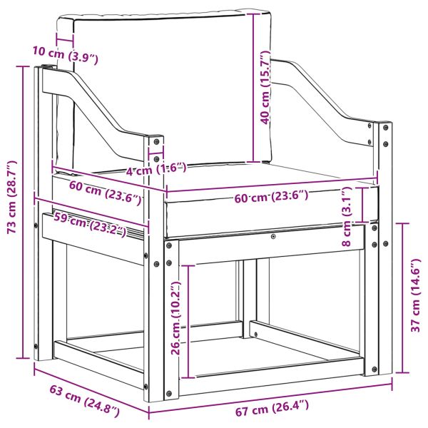Външен диван Солидно акациево дърво и полиестер Естествен
