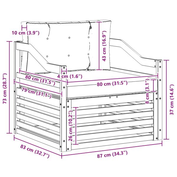 Комплект дивани за открито Солидно акациево дърво Естествен