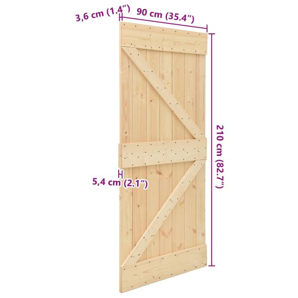 Врата NARVIK Естествен 90 x 210 cm Солидна борова дървесина