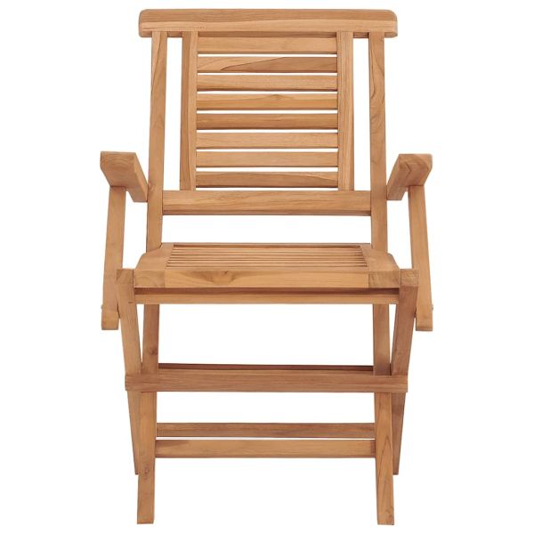 Сгъваеми градински столове, 2 бр, 56x63x90 см, тик масив