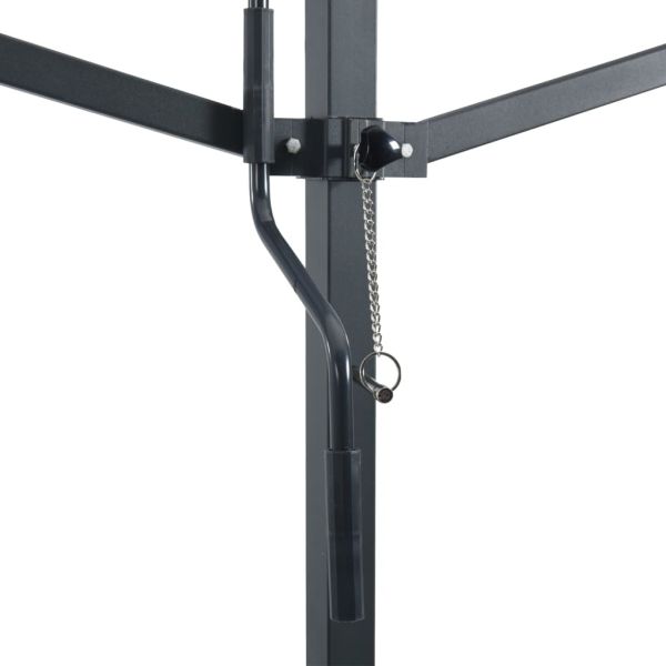 Свободностояща тента, синьо и бяло, 600x300 см, плат и стомана